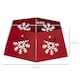 image 7 of HOMCOM Hexagon Christmas Tree Base Cover with Hollow Snowflake Patterns Red