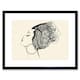 image 1 of Woman Headdress Black White sketch Home Decor 12x16" Framed Wall Art Print