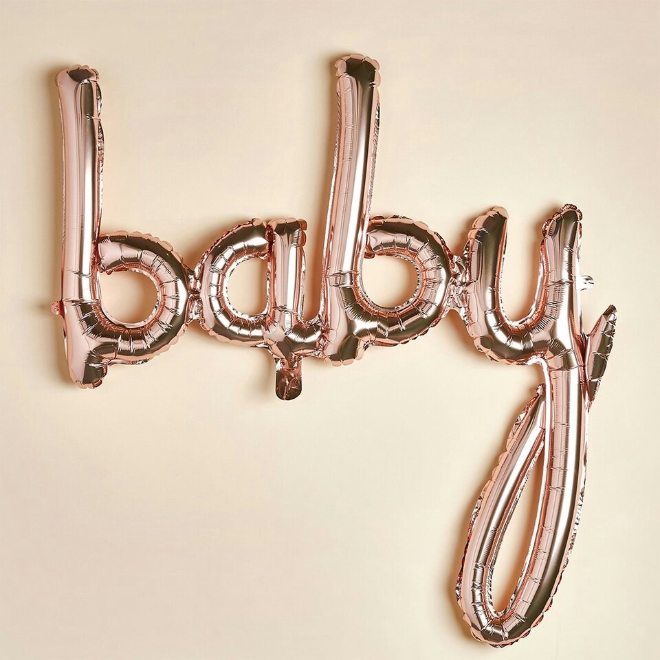 image 1 of Rose Gold 'Baby' Foil Celebration Balloon