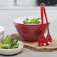 image 2 of Zeal Melamine Salad Bowl & Salad Servers Set, Duck Egg Blue Red | Red