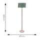 image 4 of ValueLights Bobbins Rose Floor Lamp Ruched Pleat Green Shade