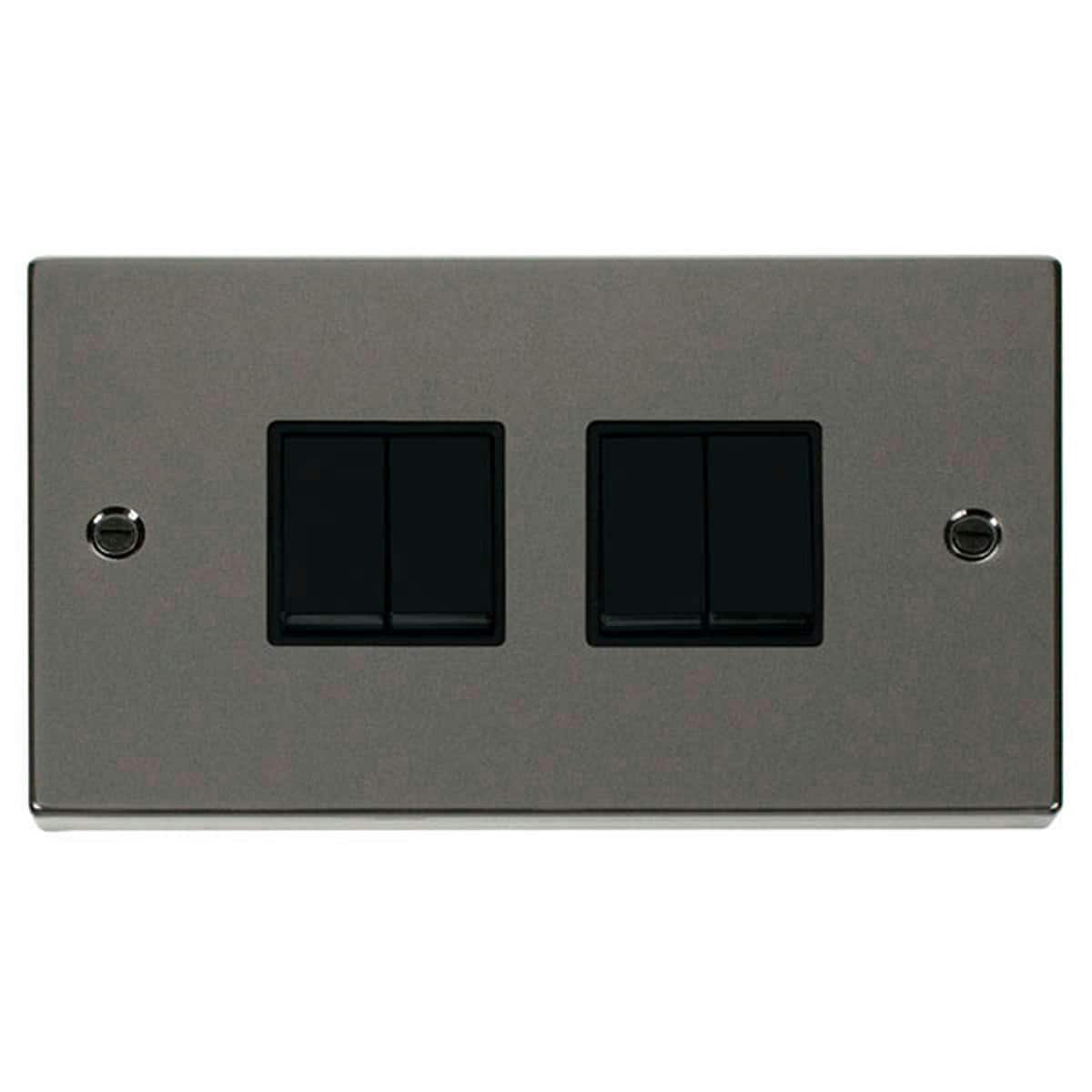 SE HOME Black Nickel 10A 4 Gang 2 Way Light Switch Black Black Nickel