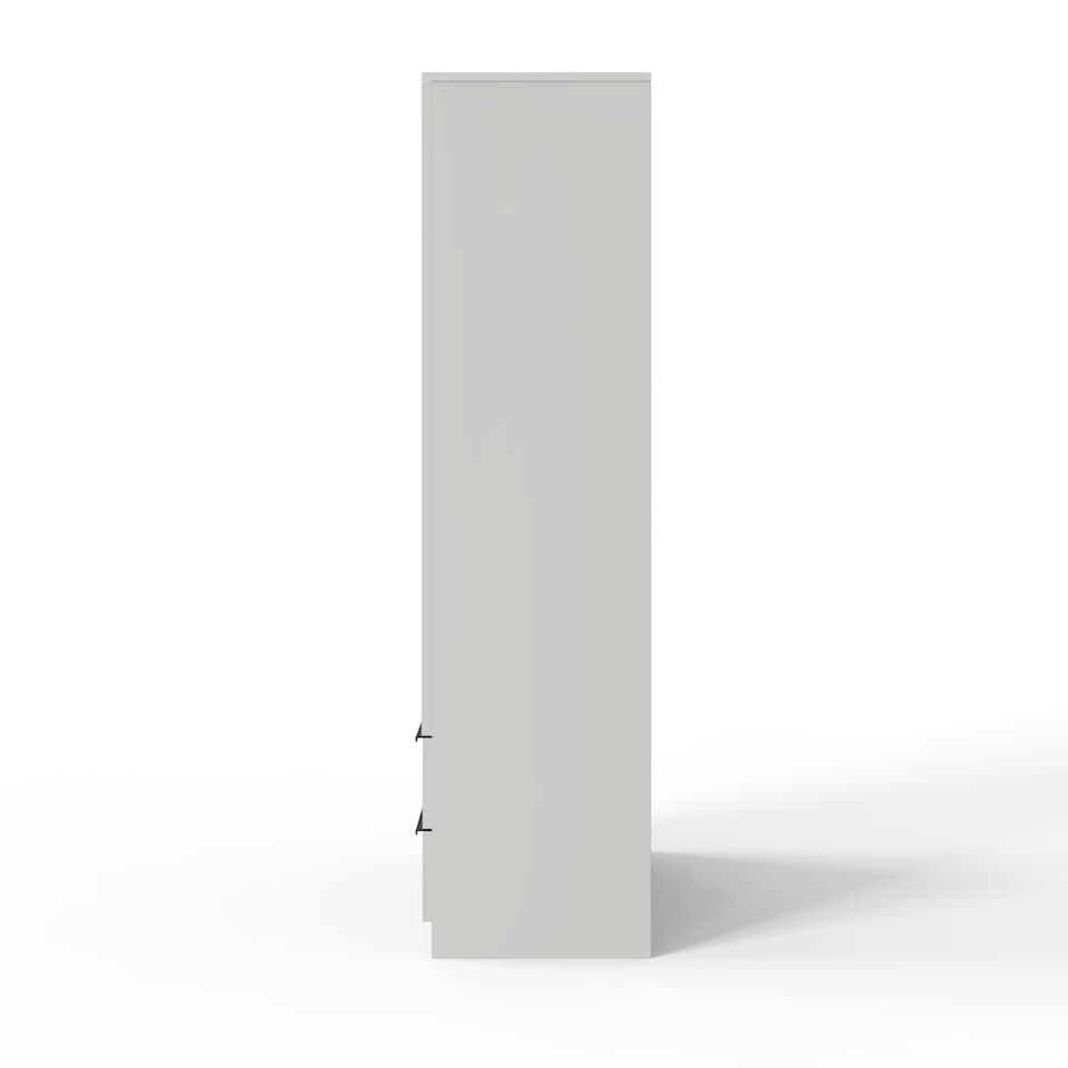 image 1 of FWStyle Lania Ripple Ridged 2 Door 2 Drawer Combination Wardrobe Matt White White