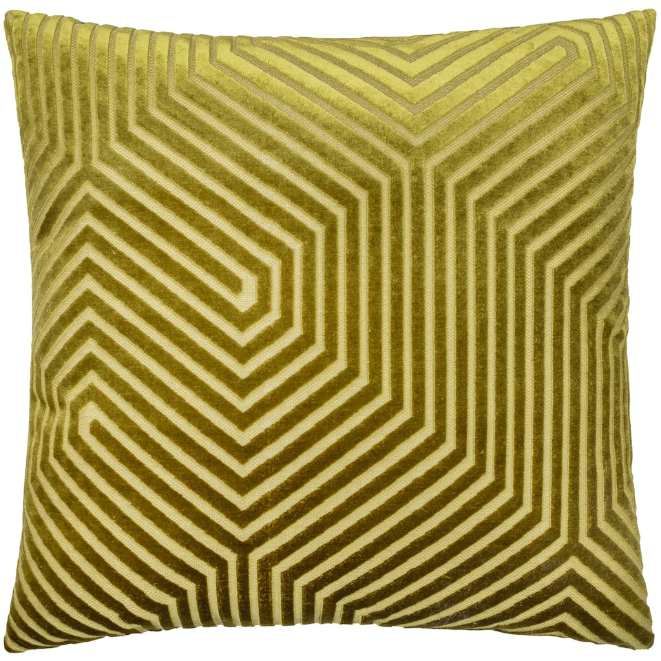 image 1 of Paoletti Evoke Cut Velvet Cushion Cover Green