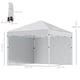 image 9 of Outsunny 3x3 (M) Pop Up Gazebo Party Tent w/ 2 Sidewalls, Weight Bags, White
