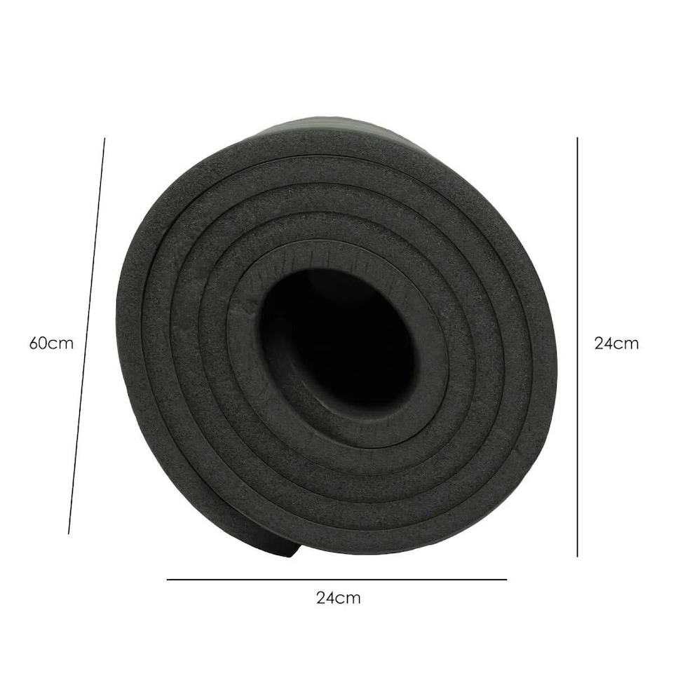 image 1 of UBUNG Yoga Mat Non Slip with Carry Strap 10mm Thick Mat for Pilates Yoga Grey