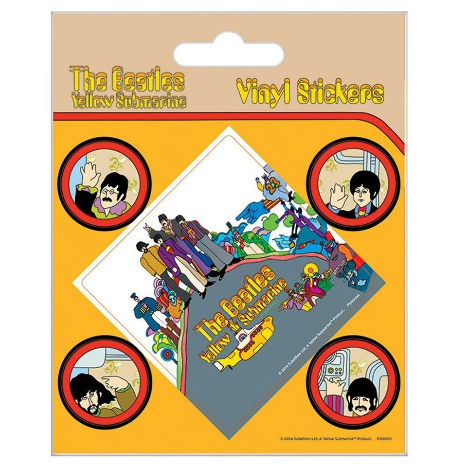The Beatles Yellow Submarine Stickers Set - Yellow/Multicoloured - One Size