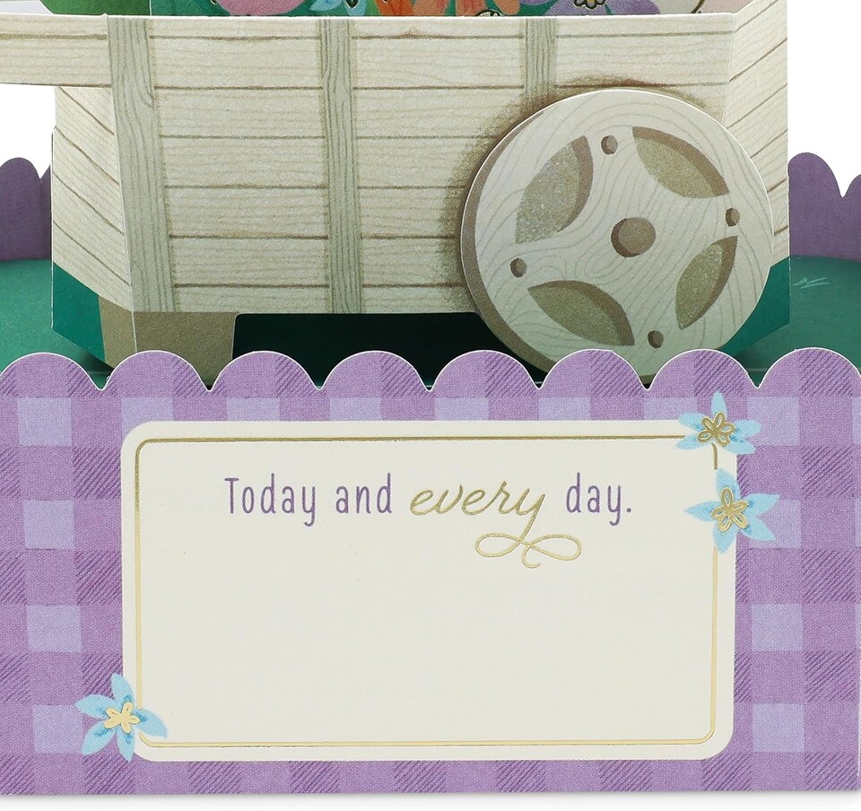 image 1 of Paper Wonder Flower Cart Customizable Pop Up Card for Birthdays Mother's Day