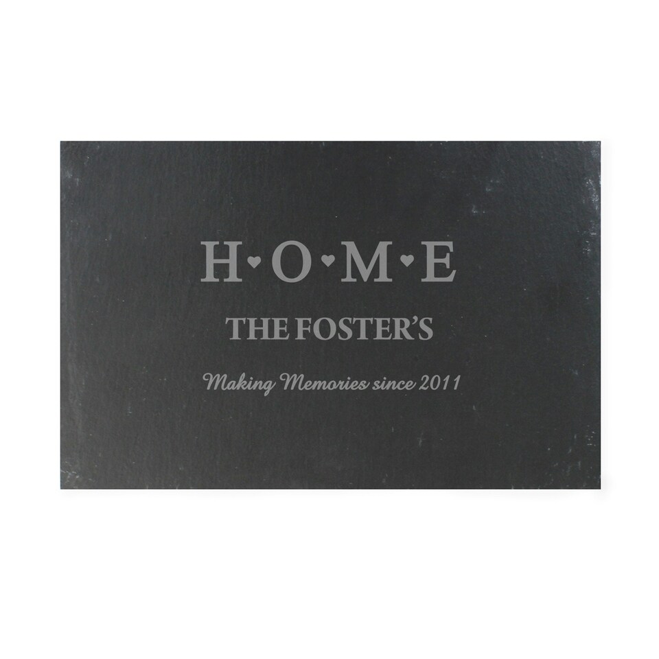 image 1 of Personalised HOME Slate Rectangle Placemat Black