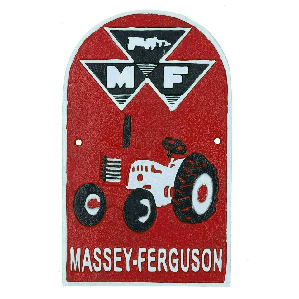 image 1 of Massey Ferguson Tractor Cast Iron Sign Plaque Farm Wall Garage Shop Plough