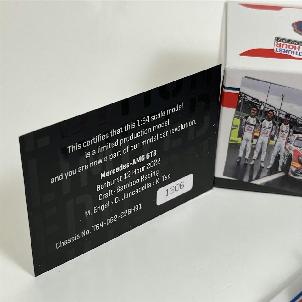 image 1 of Mercedes AMG GT3 Bathurst 12 Hour 2022 #91 1:64 Tarmac Works T6406222BH91