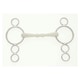 image 2 of Lorina Flexi Mullen Mouth 3 Ring Horse Dutch Gag - Silver - 5.5in