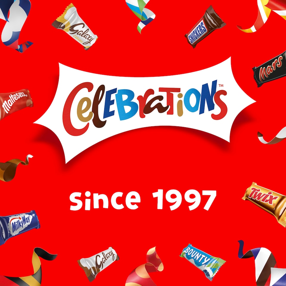 image 1 of Celebrations Bulk Chocolate Box, 2kg, Assorted Chocolates Gift Box with Mini Chocolate Bars & Biscuits