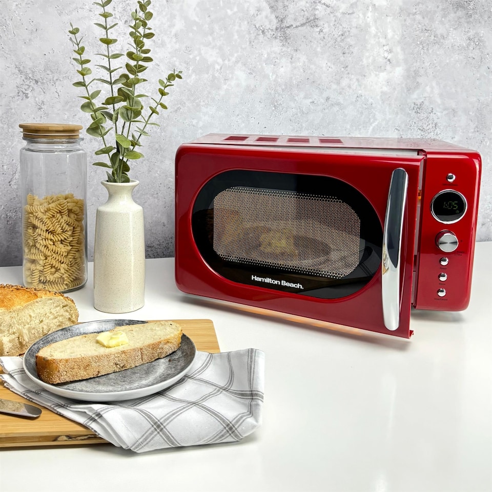 image 1 of Hamilton Beach 20L Retro Red Microwave