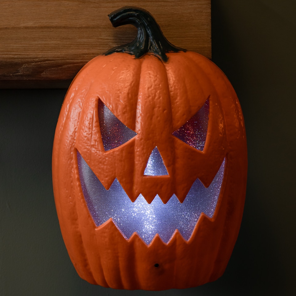 image 1 of 22cm Battery Operated Light up Laughing Jack O' Lantern Halloween Decoration with LEDs