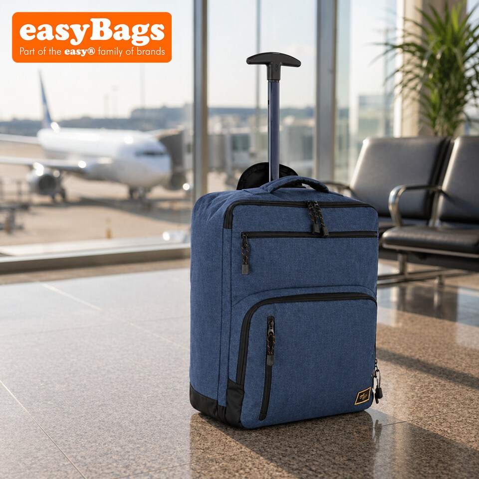 image 1 of Telescopic Handle Carry-On Bags - Navy