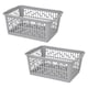 image 1 of 3 x Multipurpose Cool Grey Large Handy Plastic Storage Baskets For Home & Office Grey