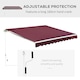 image 3 of Outsunny Sun Shade Canopy Retractable Awning, 3x2.5m, Wine Red Red