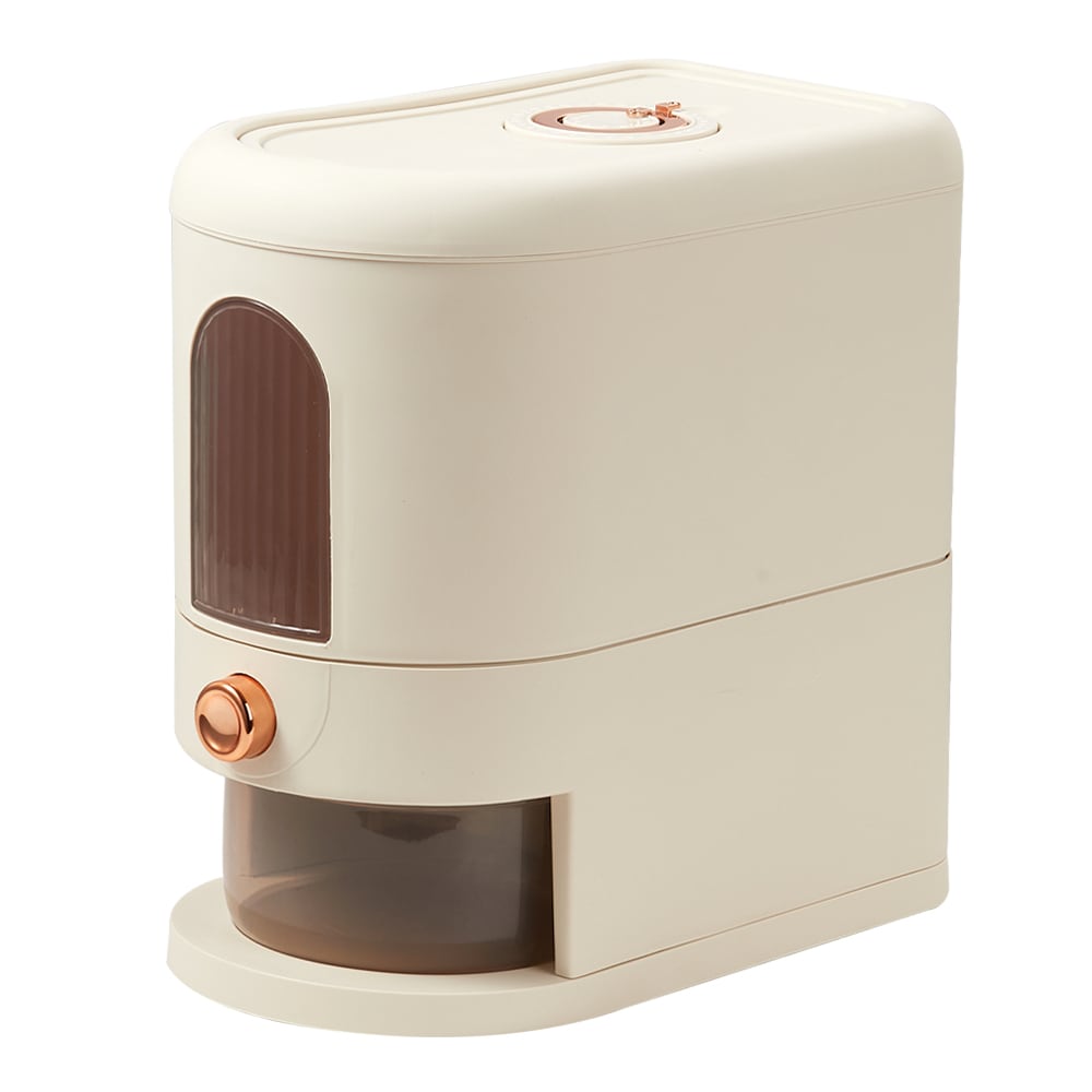 Living and Home 5kg Airtight Large Capacity Rice Dispenser with Easy-Access Spout | Cream
