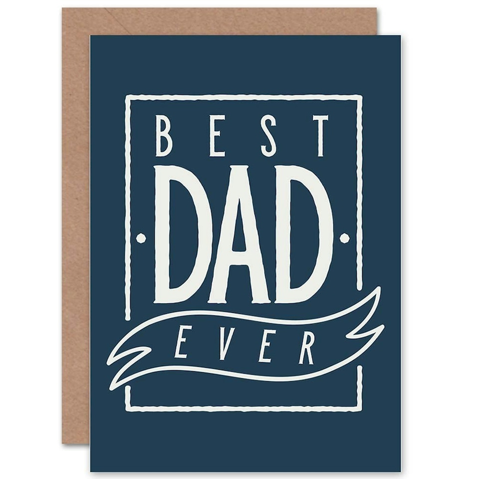 image 1 of Best Dad Ever Banner Modern Blue Fathers Day Card