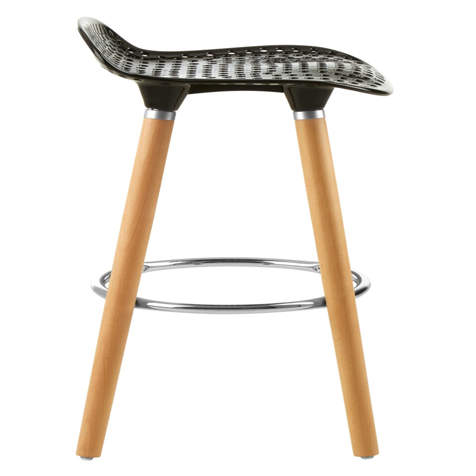 image 1 of Interiors by Premier Matte Black Bar Stool, Easy to Clean Kitchen Bar Stool, Footrest Bar Stool, Space-Saver Breakfast Stool