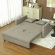 image 6 of HOMCOM 2 Seater Sofa Bed Convertible Bed Settee w/ 2 Cushions Light Brown 