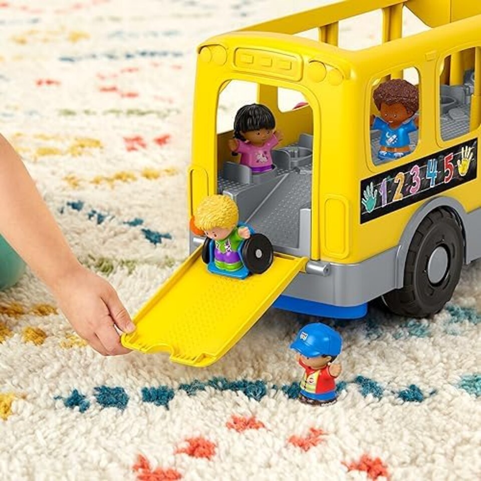image 1 of Fisher Price Little People Big Yellow School Bus Musical Pull Toy