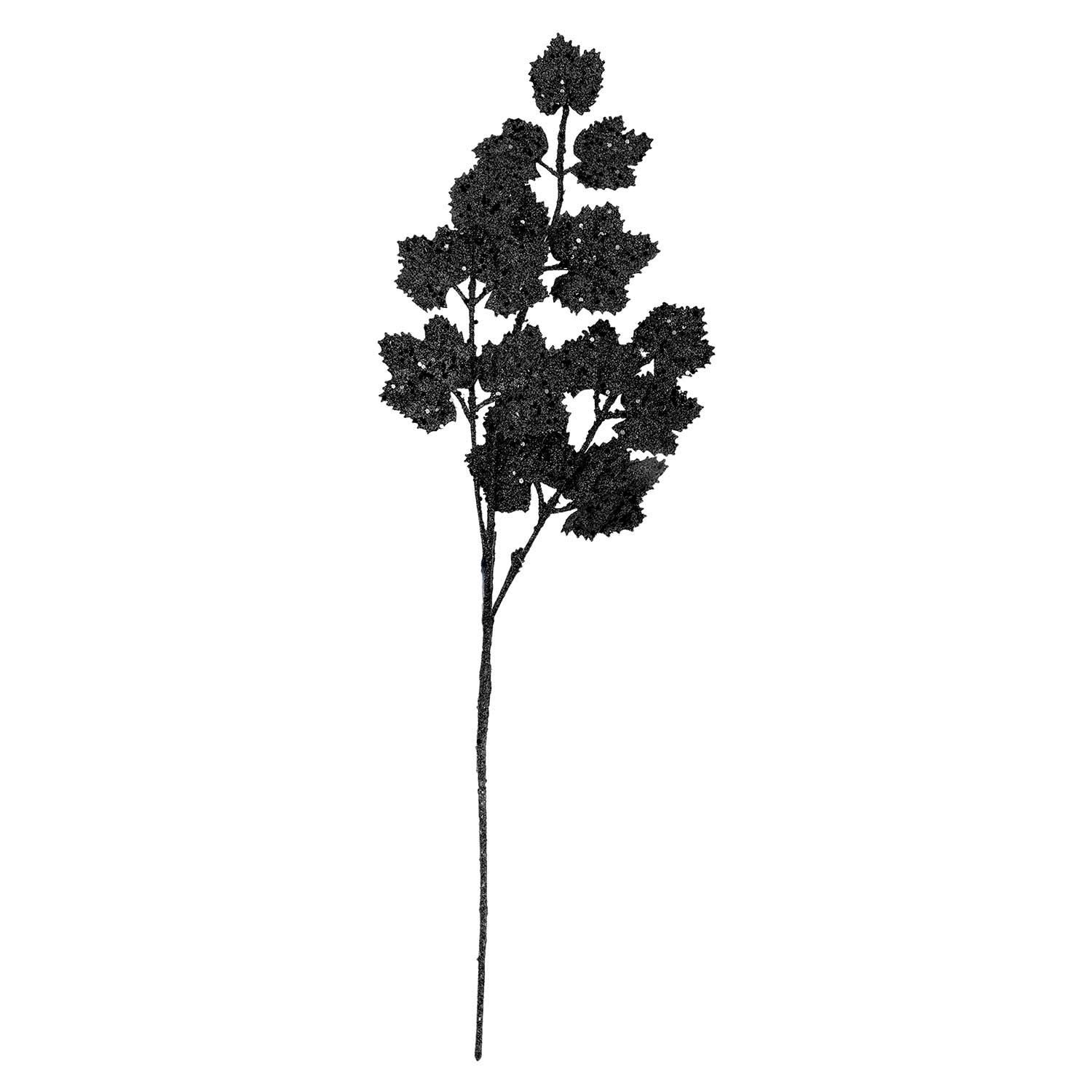 VFM e-Store Christmas Long Stem with Glitter Decoration 65cm x 20cm Black X 1 | Size: 65 cm x 20 cm