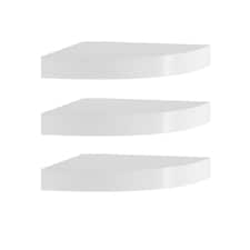 Wooden Wall Mounted Floating Corner Shelf - Set of 3 | White | 3