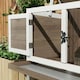 image 8 of PawHut Wooden Guinea Pig Hutch, Small Animal Cage w/ Tray & Roof, Brown