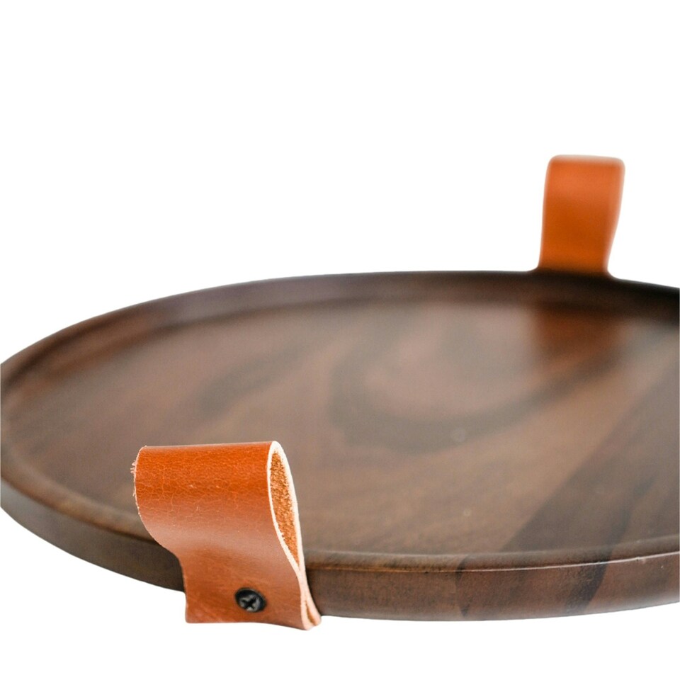 image 1 of Harvey Walnut Wooden Candle Plate N/A