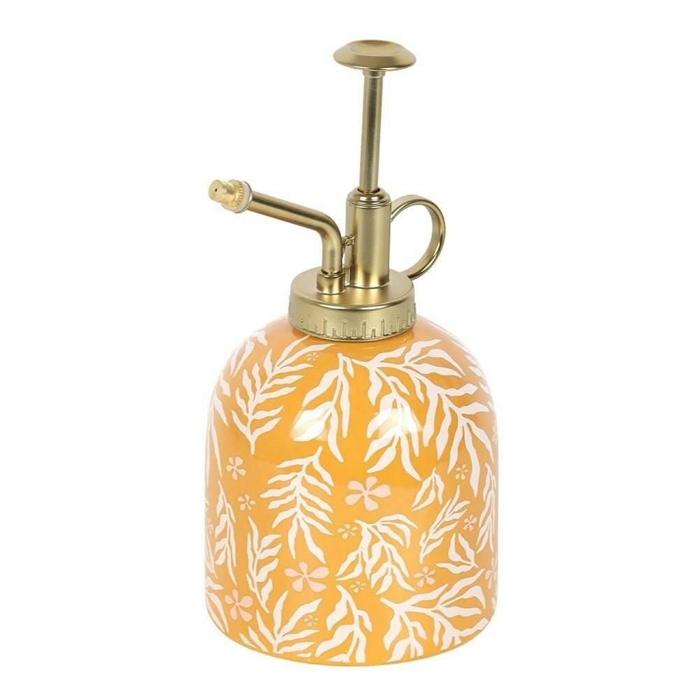 Something Different Leaf Print Ceramic Summer Plant Mister - Orange/Gold/White - One Size