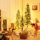 image 4 of COSTWAY 3 FT/ 4 FT/ 5FT Artificial Xmas Tree Set of 3 Snowy Christmas Tree LED Lights