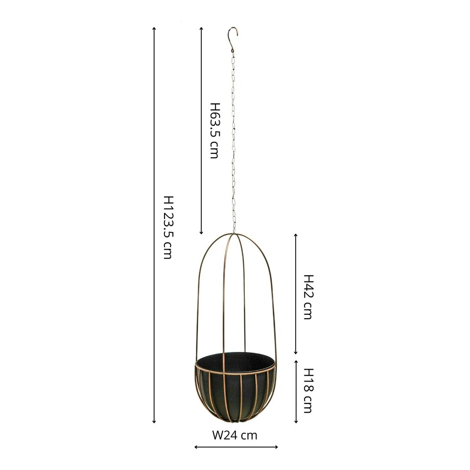 image 1 of Indoor Tall Kensington Hanging Planter Bronze