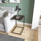 image 9 of HOMCOM C-Shape Side End Table w/ Steel Frame Wide Base for Living Room Brown