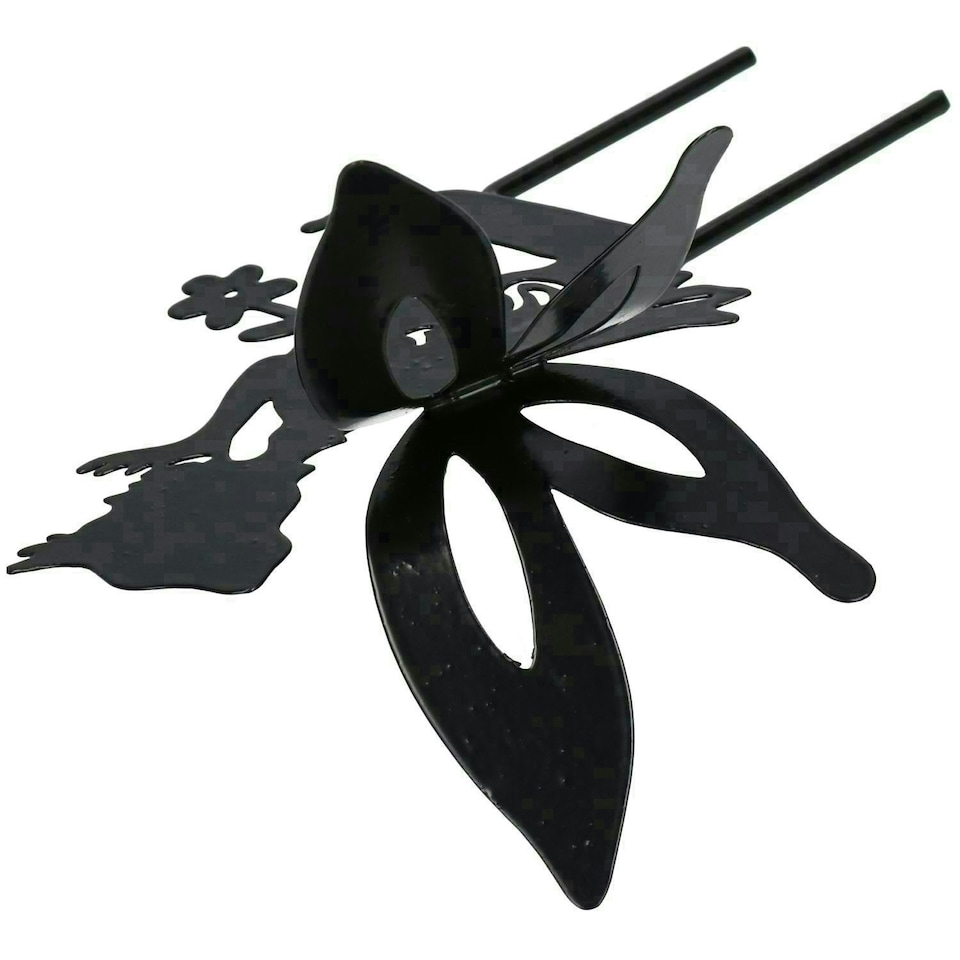 image 1 of Set of 4 Small Black Fairy Silhouettes With Stake Garden Deco Ornament