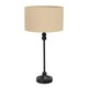 image 1 of ValueLights Maggie Black Candlestick Table Lamp Natural Shade | Black