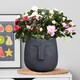 image 10 of Textured Concrete Effect Washed Black Oval Face Planter Indoor L30.5 D29.5 H29.5 cm, 13.9 ltrs Cap.