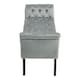 image 5 of Living and Home Contemporary Velvet Buttoned Bench with Black Wood Legs