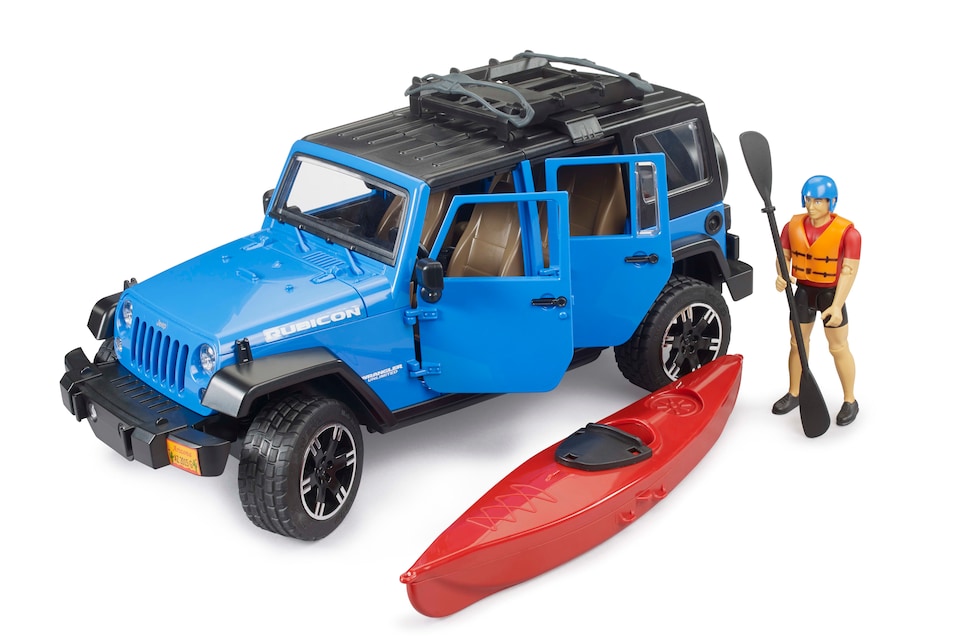image 1 of Bruder Jeep Wrangler Unlimited Rubicon with Kayak & Kayaker Adventure Vehicle Playset