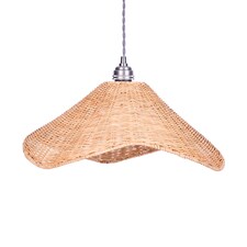 Traditional Roscoe Rattan Scalloped Easy Fit Decor Ceiling Shade H19 x D44cm