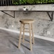 image 6 of Chef Vida Wooden Revolving Bar Stool, Pine