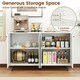 image 6 of COSTWAY Buffet Sideboard Modern 4-Door Storage Cabinet White White