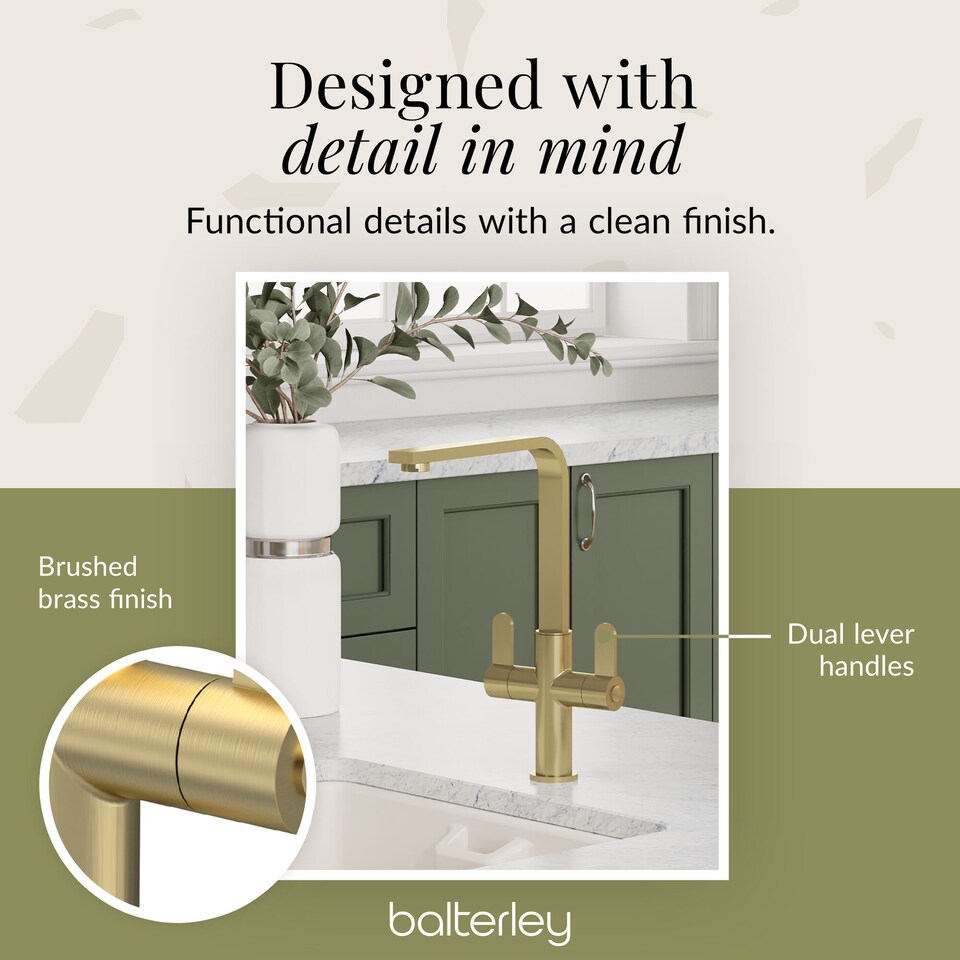 image 1 of Chara Kitchen Mixer Tap for Sink Mono - Brushed Brass | Copper | Brushed Brass | 1