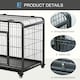 image 4 of PawHut 69.5x94cm Metal Dog Cage Kennel w/ Locking Door & Wheels Medium Pets