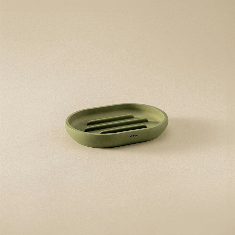 image 1 of Cosmic Counter Soap Dish with Durable Resin for Bathroom, Olive Green