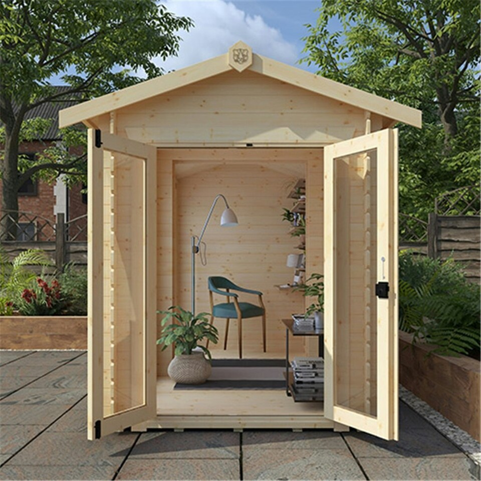 image 1 of 12ft x 6ft (3500mm x 1750mm) Horsforth " The Lincoln" 19mm Log Cabin with 4 Full Pane Windows