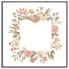 Flower border (Picture Frame) Grey | S