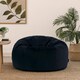 image 3 of icon Aurora Classic Velvet Bean Bag Chair Flowers Bean Bags Blue