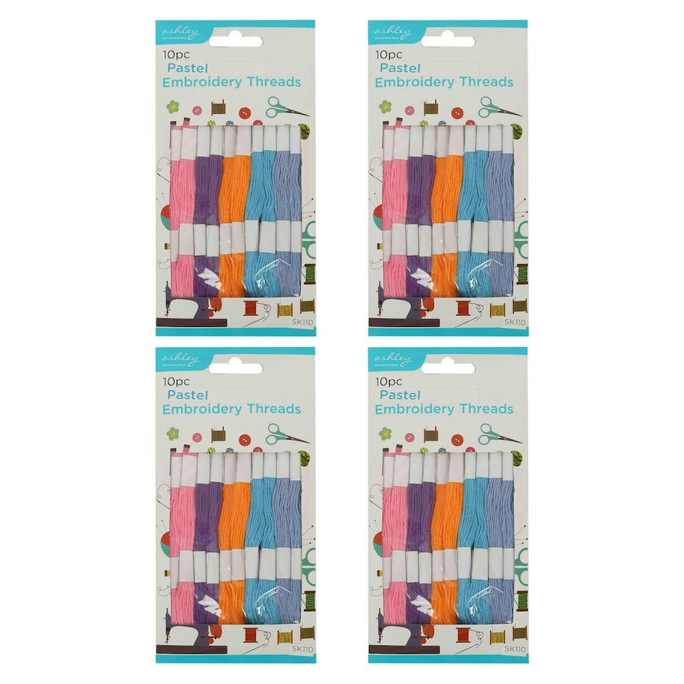 image 1 of Ashley Embroidery Threads - 6.6M (6ply) - Pastel - Pack of 40